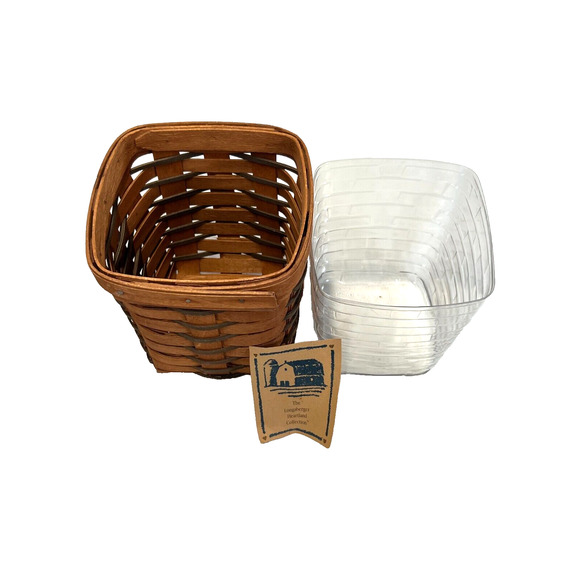 1989 Longaberger Heartland Small Spoon Basket w/Protector 5.5"L x 5.5"W x 6"H - Picture 2 of 3